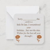 遅れた誕生日の願い ノートカード (裏面)