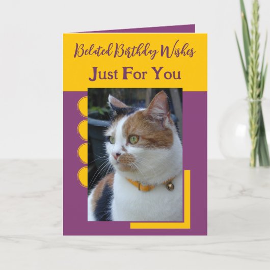 遅れた誕生日は、あなただけの紫色の黄色を願う カード (正面)