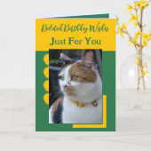 遅れた誕生日は、あなただけの緑の黄色の願い カード (黄色い花)