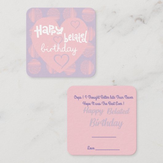 遅れた誕生日ウィッシュのノートカード ノートカード (正面/裏面)