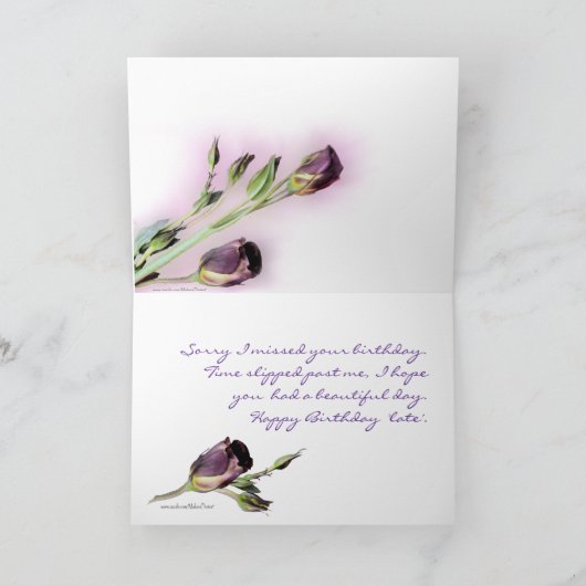 遅れた誕生日カスタマイズ カード (内部)