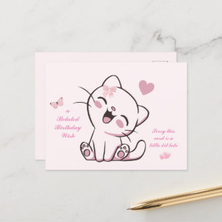 遅れた誕生日カード ポストカード