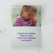 遅れた誕生日カード 恥ずかしい サンキューカード (内部)