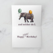 遅れた誕生日ゾウ カード (内部)