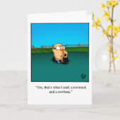 遅れた誕生日ユーモアのグリーティングカード カード (黄色い花)