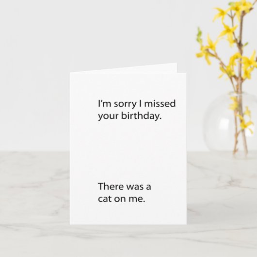 遅れた誕生日ユーモア カード (黄色い花)