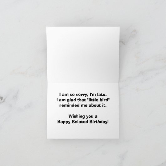 遅れた誕生日リス カード (内部)