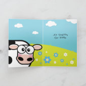 遅れた誕生日感じ優しく愚か – 牛をテーマにした カード (内部)