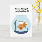 遅れた誕生日魚 カード (黄色い花)