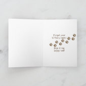 遅れた誕生日 – ゴールデンレトリバーの子犬 カード (内部)