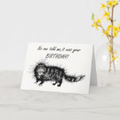 遅れた誕生日、不機嫌な猫。 カード (黄色い花)