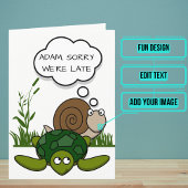 遅れた誕生日：漫画のカタツムリと亀 カード