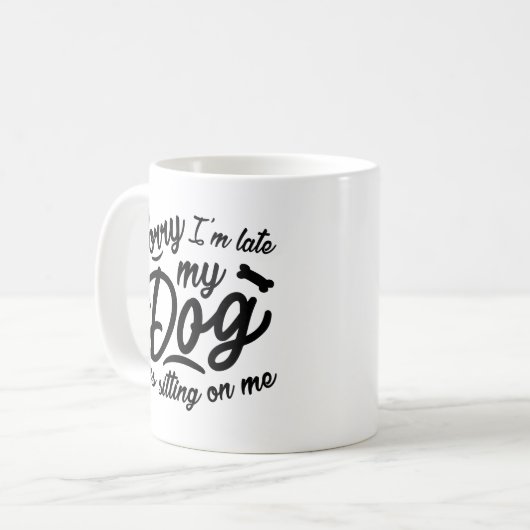 遅れてごめんなさい コーヒーマグカップ (正面左)