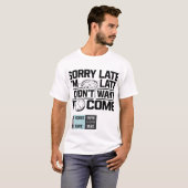 "遅れてごめんなさい" – 溶ける/壊れた時計イラストレティ Tシャツ (正面フル)