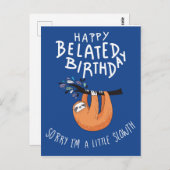 遅れてごめん。お誕生日おめでとう ポストカード (正面/裏面)