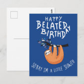 遅れてごめん。お誕生日おめでとう（遅くなってごめん） ポストカード (正面/裏面)