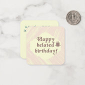 遅れてしまったお誕生日おめでとう ノートカード (正面/裏面インサイチュ)