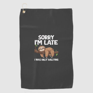 遅れてすみません、ぐずぐずしていました - ナマケモノ Tシャツ ゴルフタオル