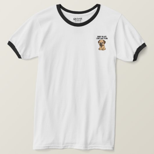 遅れてすみません グランピー ドッグ Tシャツ (デザイン正面)