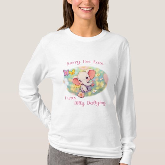 遅れてすみません Tシャツ (正面)