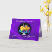 遅れてデイジーのお誕生日ケーキカードはそれを個人化します カード (黄色い花)