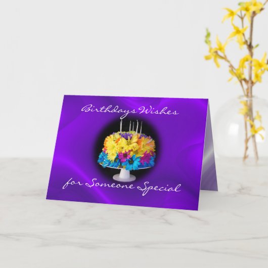 遅れてデイジーのお誕生日ケーキカードはそれを個人化します カード (黄色い花)