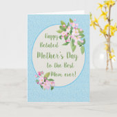 遅れて母の日カード、Appleの花、スカイブルー カード (黄色い花)