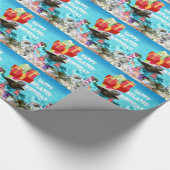 遅れて誕生日のためのカメのcarringギフト ラッピングペーパー (角)