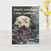 遅れて誕生日のカワウソ カード (黄色い花)