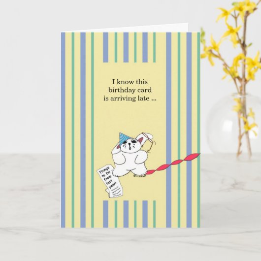 遅れて誕生日 カード (黄色い花)