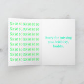 遅れて誕生日 カード (内部)