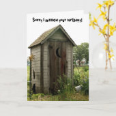 遅れて誕生日、離れ家 カード (黄色い花)