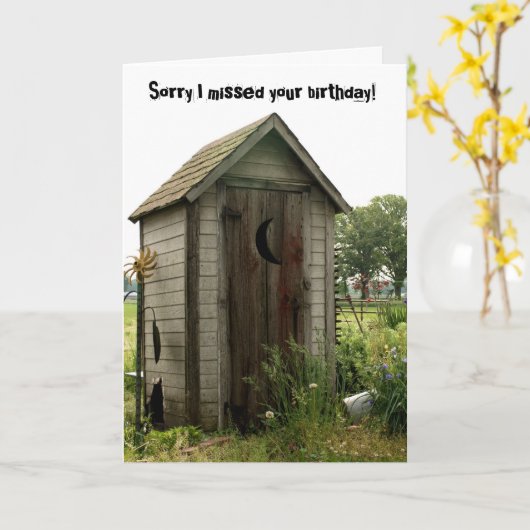 遅れて誕生日、離れ家 カード (黄色い花)