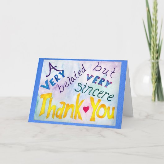 遅れながらも誠実なサンキューカードブルー サンキューカード (正面)