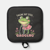 遅れるが、まだ母親のおもしろい日のカエル 鍋敷き (正面)