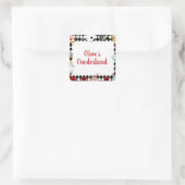 「遅れるな」 不思議の国のアリス 1歳の誕生日 スクエアシール (バッグ)