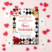 「遅れるな」 不思議の国のアリス 1歳の誕生日 招待状