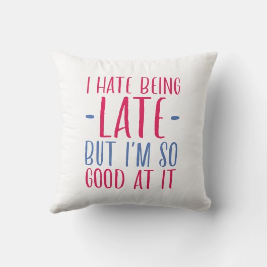 遅れるのは嫌だ クッション (裏面)