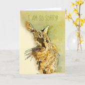 遅れ申し訳ない赤い虎猫子猫交換フォト カード (黄色い花)