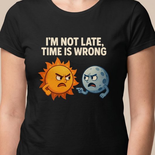 遅刻してなんかいない、時間がおかしい Tシャツ