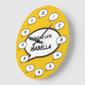 遅刻しないで漫画ブックアポップ・アートのート ラージ壁時計 (傾斜)