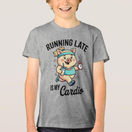 遅刻するのが私の有酸素運動だ トライブレンドＴシャツ