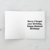 遅延おもしろい誕生日グリーティングカード カード (内部)