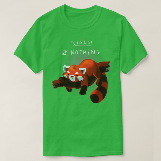 遅延おもしろい赤パンダ一覧 Tシャツ (デザイン正面)
