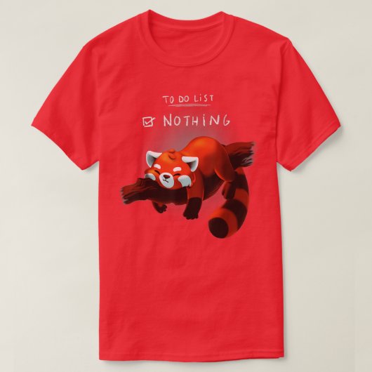 遅延おもしろい赤パンダ一覧 Tシャツ (デザイン正面)