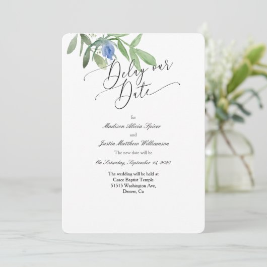 遅延の日付結婚式招待状 招待状 (スタンド正面)