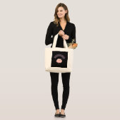 遅延の達人: 達人 – おもしろ脳 ラージトートバッグ (正面(モデル))