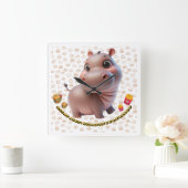 遅延ダイエット：明日から スクエア壁時計 (ホーム)