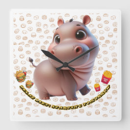 遅延ダイエット：明日から スクエア壁時計