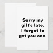 遅延誕生日気に サンキューカード (正面/裏面)